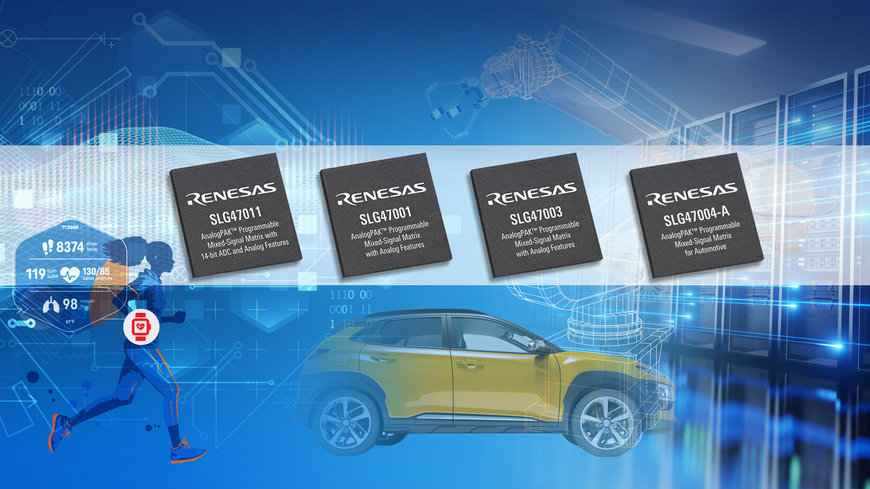 Renesas Introduces New AnalogPAK Programmable Mixed-Signal ICs, Including First Low-Power Device with 14-Bit SAR ADC